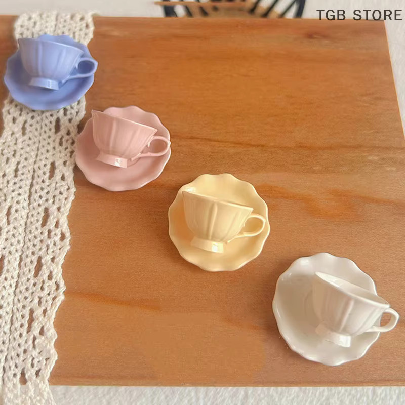 DIAPER&CORED Französisch Retro Kaffee Tasse Platte, Puppenhaus Miniatur, Küchenmöbel Zubehör, Kunststoff - Bild 2