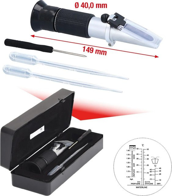 KS Tools Refraktometer für Kühlflüssigkeit und Batteriesäure aus Aluminium in Schwarz - Bild 2