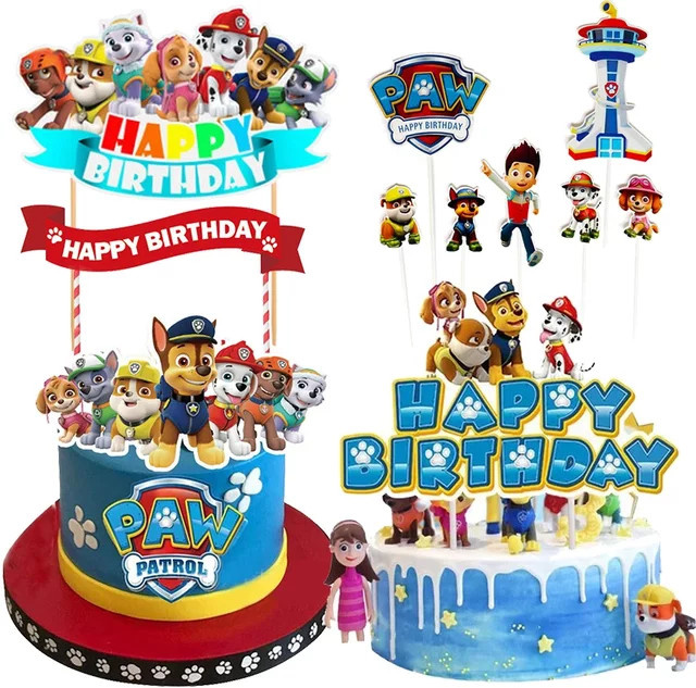 Paw Patrol Kuchendekoration Happy Birthday Topper in Multicolor - Bild 1