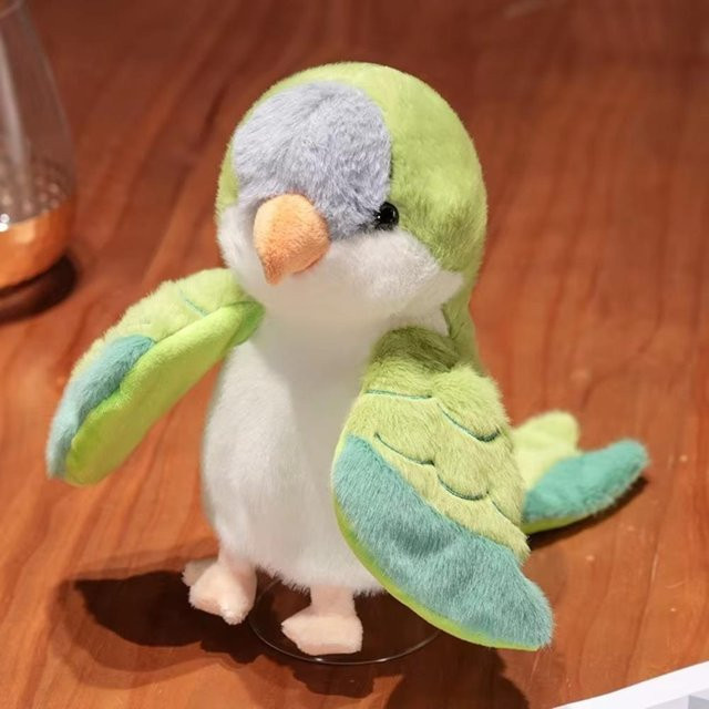 Yiran Health & Beauty Vogel-Handpuppe Wellensittich Mönchspapagei, Plüschtier, 20cm - Bild 1