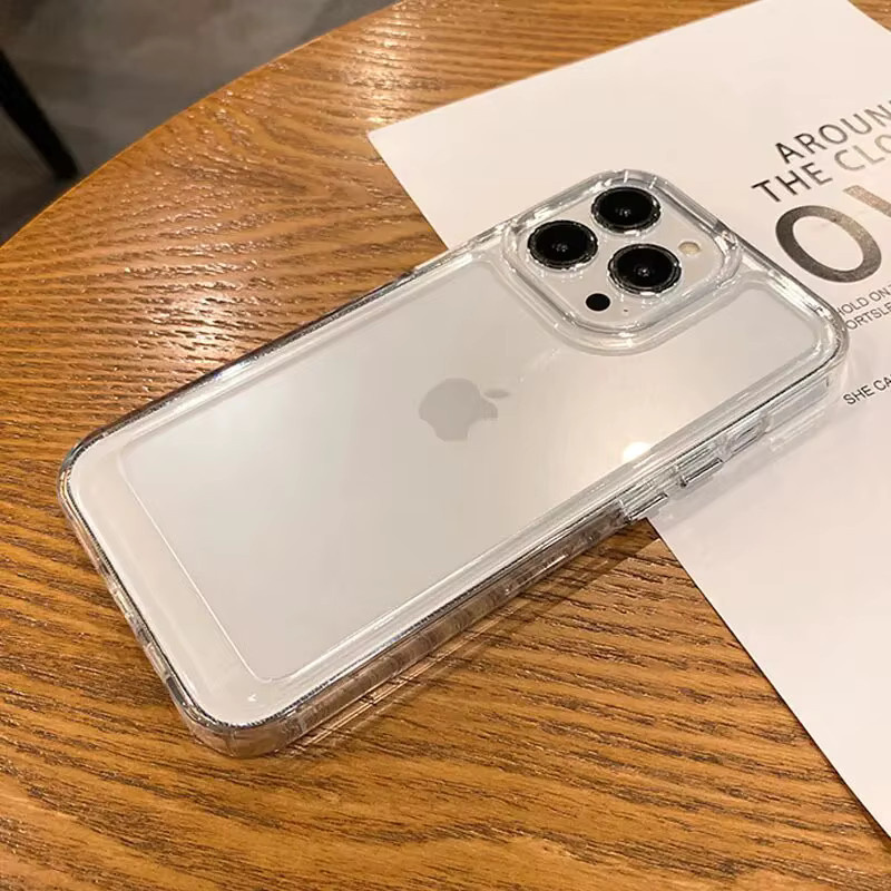 Stoßfeste Handyhülle für iPhone 15 14 Plus 13 12 11 Pro Max aus transparentem Silikon und hartem Acryl - Bild 2