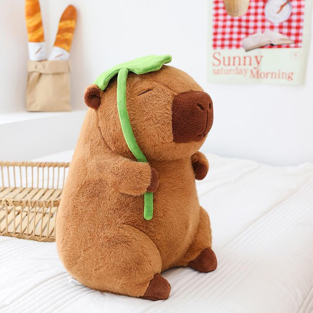 Yiran Health & Beauty Capybara Stofftier, Lotosblatt, Plüsch, 55cm, ab 14 Jahren - Bild 1