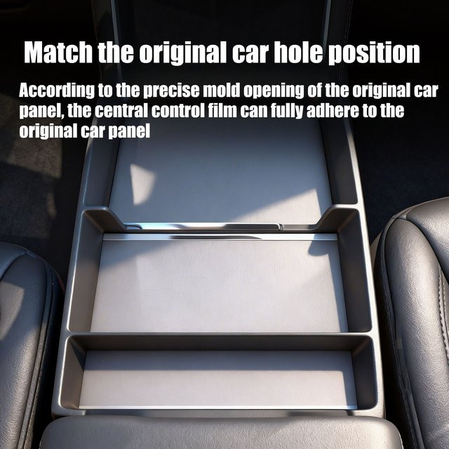 YouGallop Mittelkonsole Aufbewahrungsbox und Panelrahmen mit Brillenetui für Tesla Model Y Juniper und Model 3 Highland, Schwarz - Bild 1