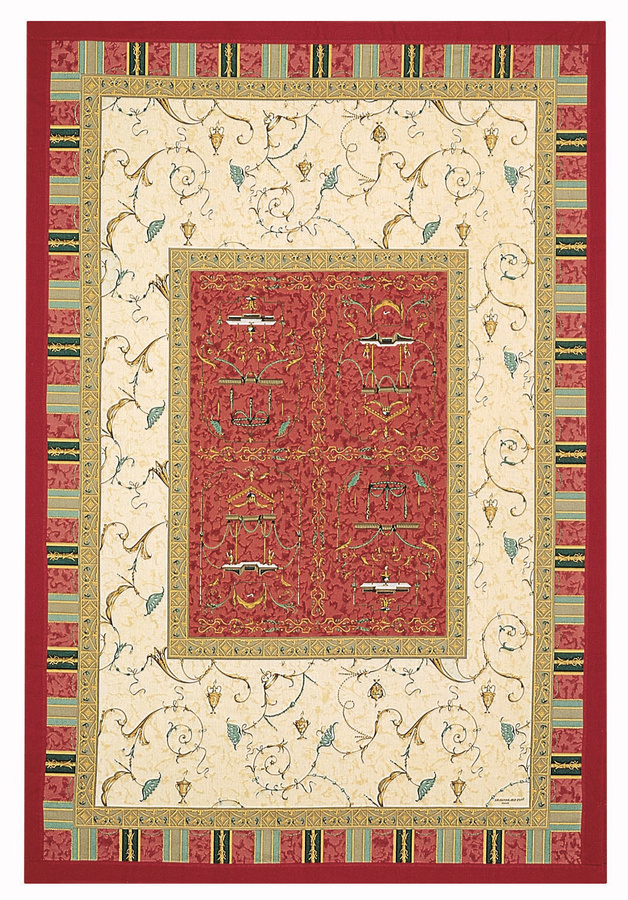 Bassetti Plaid OPLONTIS in Rot und Gold mit floralem Muster, B/B: 135 x 190 cm - Bild 1