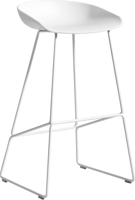 HAY About A Stool AAS 38 Hocker in Weiß mit Stahlgestell und Polypropylen-Sitzschale - Bild 1