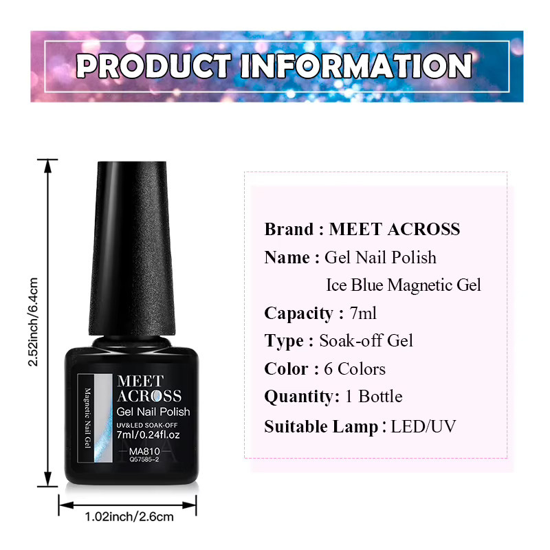 MEET ACROSS Cat Magnetic Gel Nagellack, Schimmernd, 7 ml - Bild 6