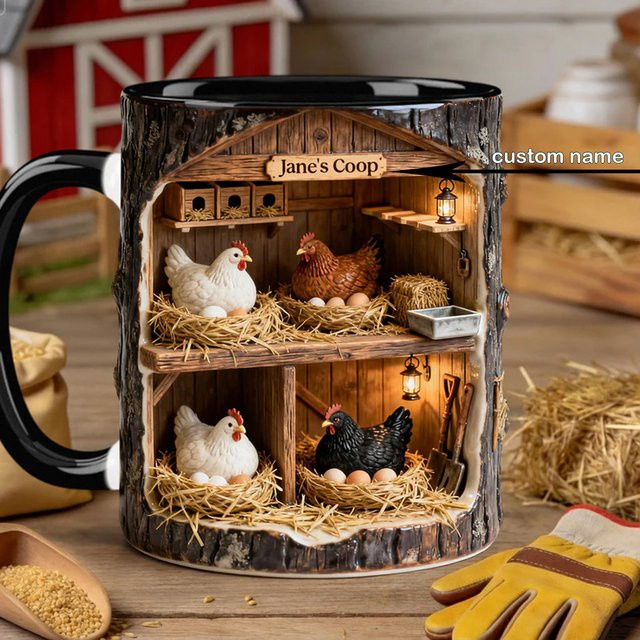Personalisierte Keramiktasse mit Gravur von Light Magic in Weiß für Bauernhofbesitzer - Bild 1