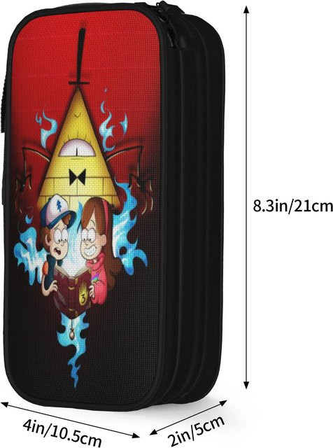 Fancy Style Studio Federtasche Gravity Falls mit großem Fassungsvermögen, doppellagige Stiftebox und Kosmetiktasche, Rot - Bild 1