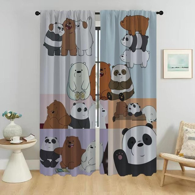 Schatten Wir Bären Verdunkelungsvorhänge mit Tiermotiv, 2er-Set, Mehrfarbig, Breite: 50 cm, Höhe: 70 cm - Bild 1