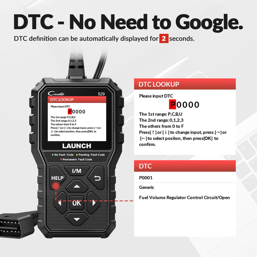 LAUNCH Creader 529 OBD2-Scanner Kfz-Diagnosetool in Schwarz - Bild 4