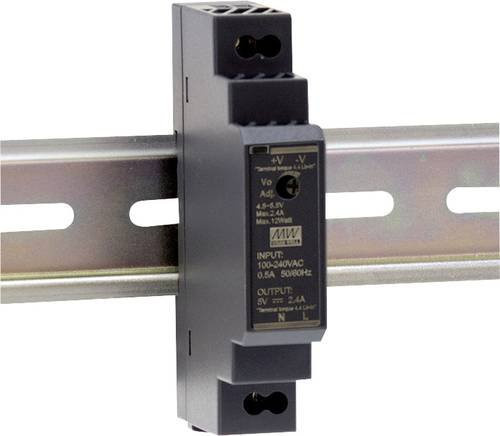 Mean Well HDR-15-5 Hutschienen-Netzteil DIN-Rail 5 V/DC 2.4A 12W Schwarz - Bild 1