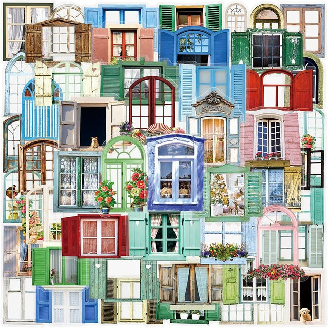 Rspctou Cartoon Fensteraufkleber Set, Transparente Bunte Retro Ästhetische Sticker für DIY Notizbuch, Laptop und Handy - Bild 1