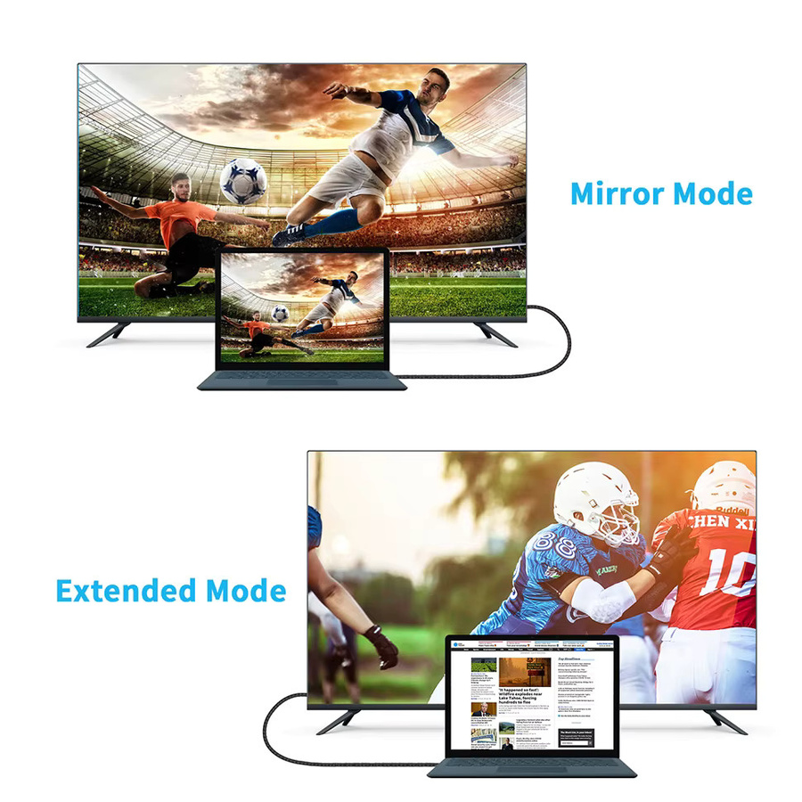 HDmatters USB-C auf DisplayPort Kabel für 4K 60 Hz und 8K 144 Hz, geflochtenes USB 3.1 Typ C auf DisplayPort AV-Kabel für Mac und Monitore - Bild 2