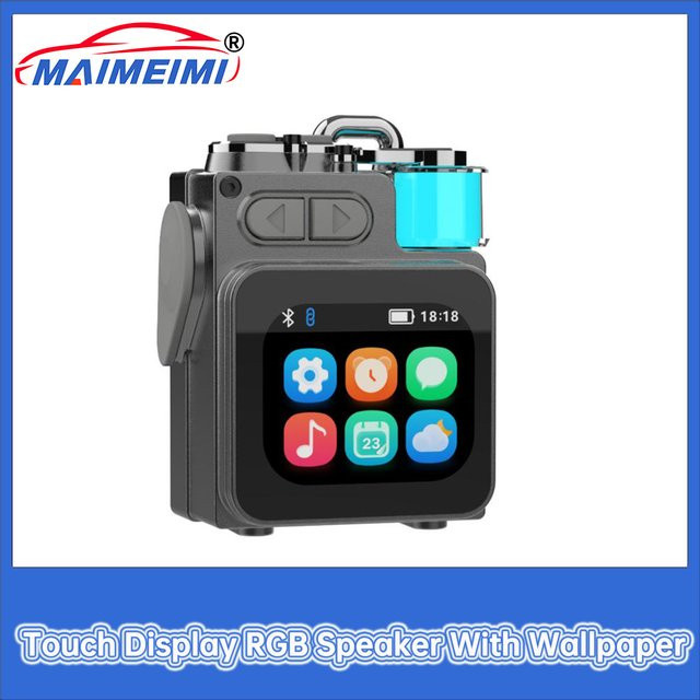 MAIMEIMI RGB-Lautsprecher mit Touch-Display in Schwarz mit Wecker, Kalender, Taschenrechner und Timer - Bild 1