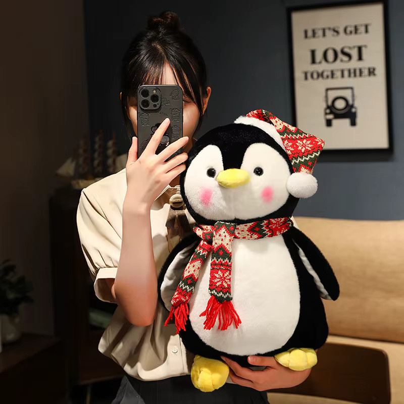 Pinguin mit Weihnachtsmütze, Plüschtier, Bunt / Mehrfarbig, Grün - Bild 4