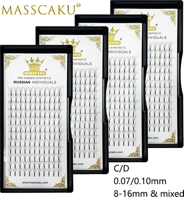 MASSCAKU Wimpernverlängerungen Faux Mink, 3D 4D 5D 6D, 8-15mm, Gemischte Längen - Bild 1