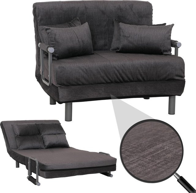 Schlafsessel MCW K29 als Schlafsofa und Gästebett in Grau mit Chenille-Stoff und klappbaren Armlehnen, Liegefläche B: 100 cm, L: 190 cm - Bild 1