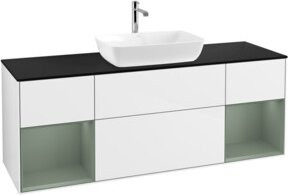 V&B Waschtischunterschrank Finion mit Wandbeleuchtung, Farbe: Weiß lackiert, Breite: 160 cm - Bild 1