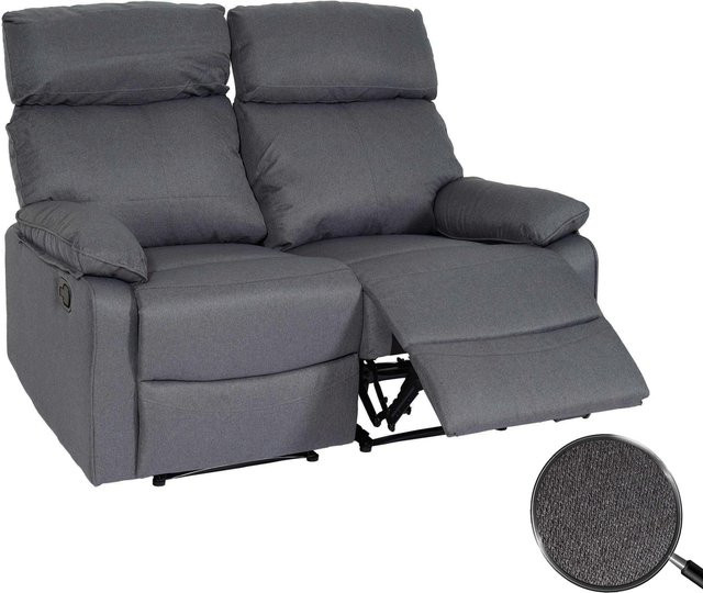 MCW 2er Kinosessel L93 Relaxsessel mit Liegefunktion in Dunkelgrau aus Stoff und Textil - Bild 1