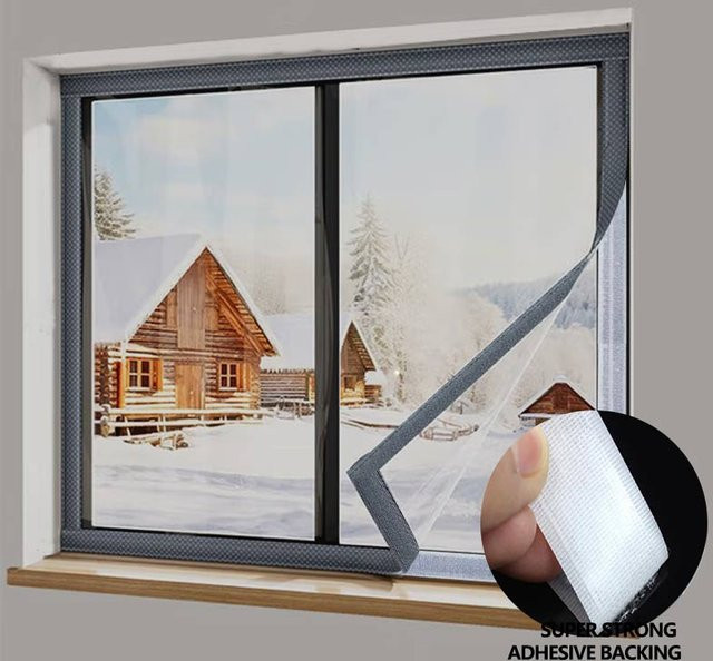 Transparente winddichte Isolierfolie als thermische Vorhangfolie zur Kälteisolierung, B/H: 120 x 60 cm - Bild 1