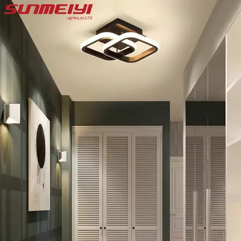TRAZOS LED Deckenleuchte in Schwarz, minimalistisches quadratisches Design für Wohnzimmer, Schlafzimmer und Balkon - Bild 1