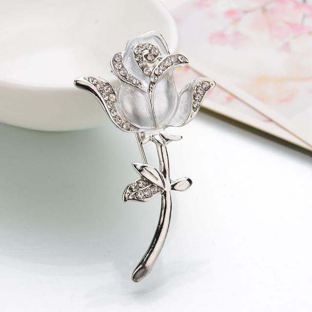 YIRAN Jewelry Brosche, Kristall, weiß, Damen - Bild 1