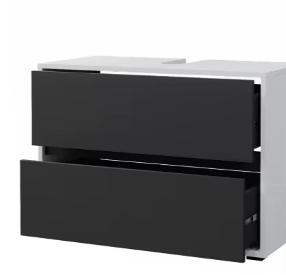 Waschbeckenunterschrank Maltin Vicco in Weiß/Anthrazit mit zwei großen Schubladen, Breite: 80,2 cm, Tiefe: 58,2 cm - Bild 3