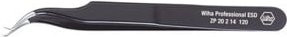 Wiha Präzisionspinzette Professional ESD Typ 7abb aus Edelstahl in Schwarz, Länge: 120 mm - Bild 1