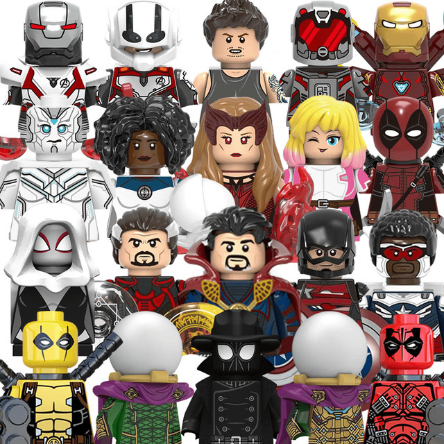 Beast Kingdom Marvel Mini Brick Toys Deadpool Doctor Falcon Strange Captain Marvel, zusammenbaubare Puppen - Bild 1