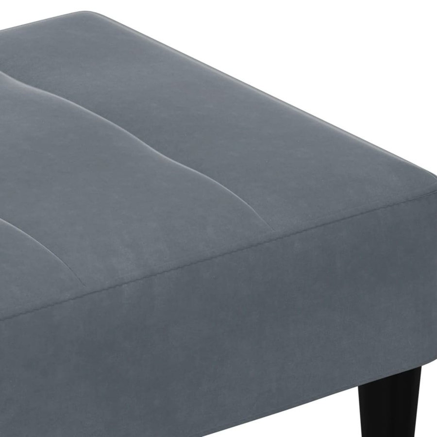 vidaXL Fußhocker aus Samt in Dunkelgrau, B/T/H: 77 x 55 x 31 cm - Bild 4