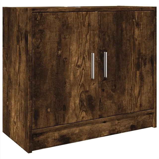 vidaXL Waschbeckenunterschrank aus Holzwerkstoff in Räuchereiche, Braun, B/T/H: 63 x 29 x 55 cm - Bild 1