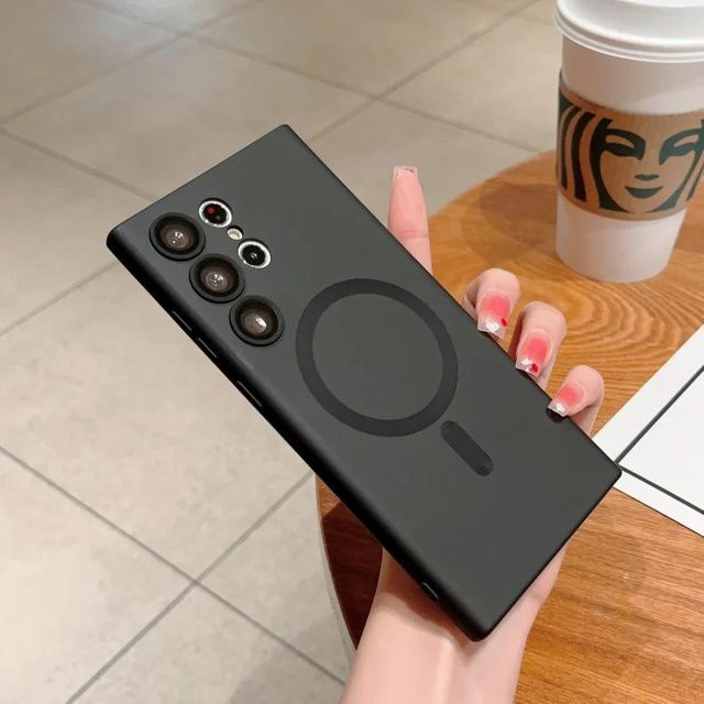 Enyaa Silikon Schutzhülle für Samsung Galaxy S21 in Schwarz mit MagSafe Unterstützung und kabellosem Laden - Bild 1