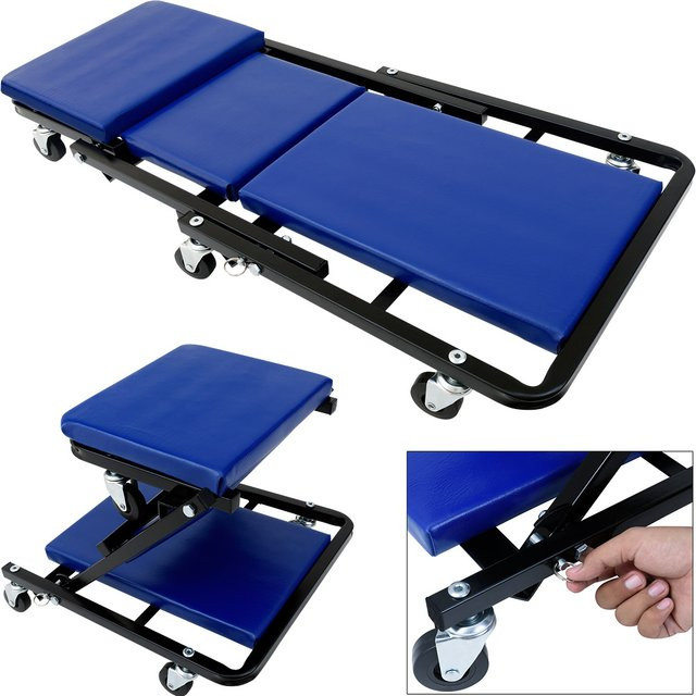 Deuba Kfz-Montageliege Rollbrett in Blau und Schwarz, umbaubar, B/T/H: 92 x 44 x 12 cm - Bild 1