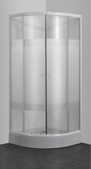 Sanotechnik Viertelkreis-Duschkabine in Weiß, B/T/H: 90 x 90 x 180 cm - Bild 1