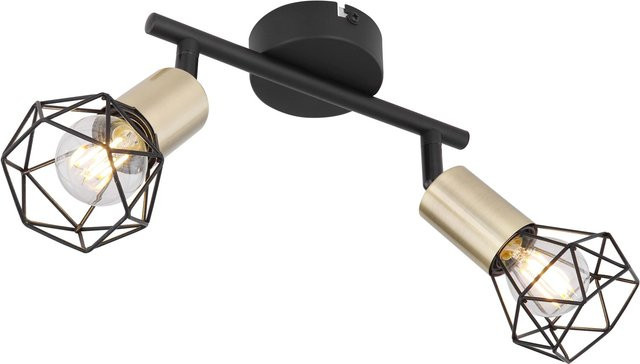 Globo Spots Xara I 2er Set Deckenstrahler aus Metall in Messing Antik mit E14 Fassung - Bild 1