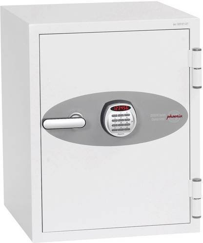 Phoenix DS2501E Data Combi Feuerschutztresor mit elektronischem Zahlenschloss, wasserabweisend und feuerfest, Farbe: Weiß - Bild 1