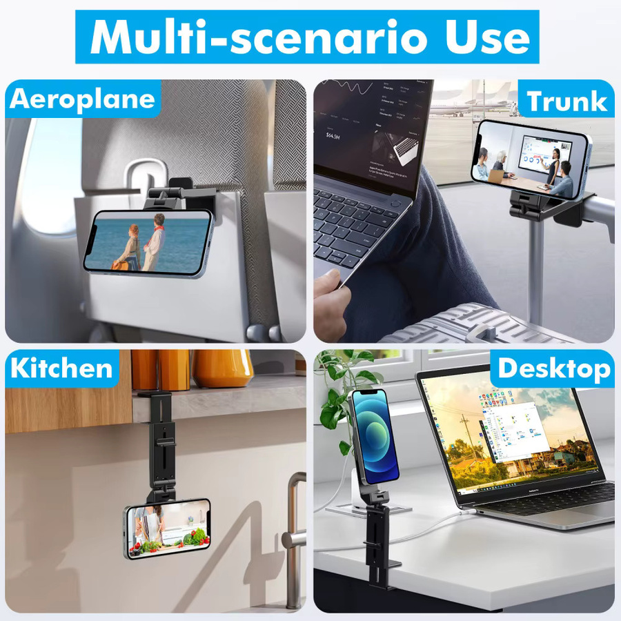 Universeller magnetischer Telefonhalter in Schwarz mit flexibler Halterung und Freisprecheinrichtung für Reisen und Flugzeuge - Bild 4