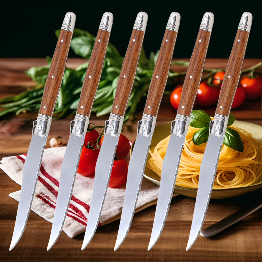 ALLWIN HOUSEWARE W Steakmesser-Set aus Imitationsstahl, scharfe Tafelmesser mit Griff, 4/6/8-teilig - Bild 2