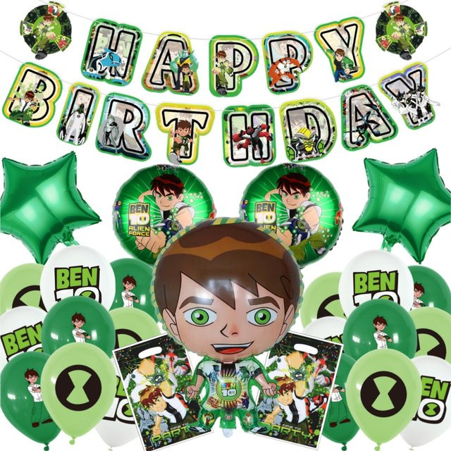 Ben 10 Party-Dekorationsset mit Folien- und Latexballons sowie Banner in Mehrfarbig von TAKARA TOMY - Bild 1