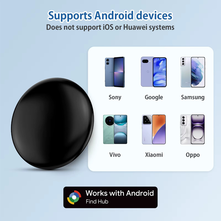 Android Smart Location Tracker in Schwarz für Google Find My Device App zur Fernpositionierung mit Pixel, Xiaomi und OPPO - Bild 3