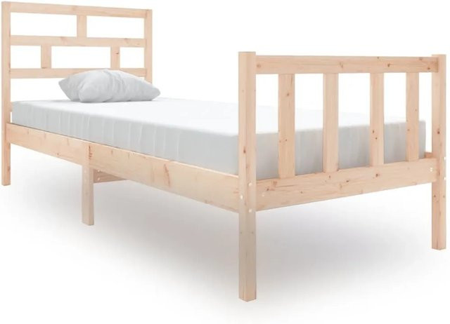 vidaXL Massivholzbett aus Kiefer in Braun oder Weiß, B/H: 75 x 195,5 cm - Bild 1