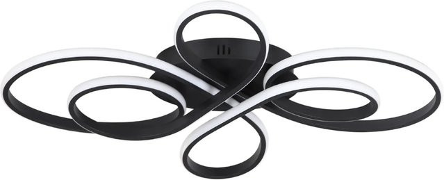NETTLIFE LED Deckenleuchte aus Metall in Schwarz, dimmbar, modern Ring-Design - Bild 1