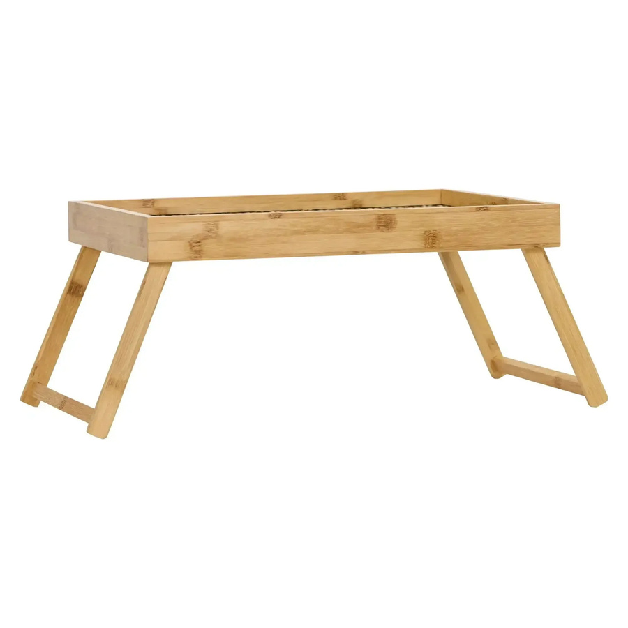 House Doctor Tablettisch aus Bambus mit Palmblatt-Flechtmuster in Braun und Schwarz, B: 50 cm, T: 35 cm - Bild 1