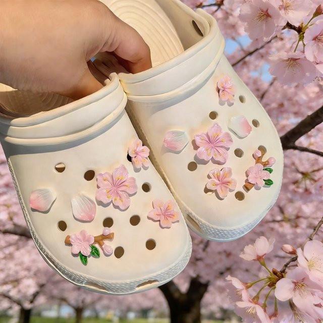 UETEEY Schuhcharms Kirschblüten, 12-teiliges Set, Kinder - Bild 1