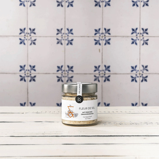 Deligreece Fleur de Sel mit frischen Orangenzesten 160 g - Bild 1