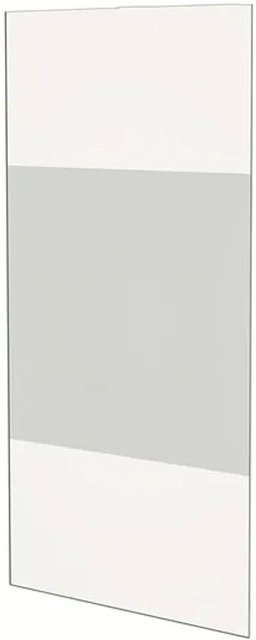 Duschparadies Walk-in Duschwand aus Glas mit Milchglasstreifen, B/H: 107,7 x 200 cm, 10 mm Glas mit Nano-Beschichtung, Farbe: Weiß - Bild 1