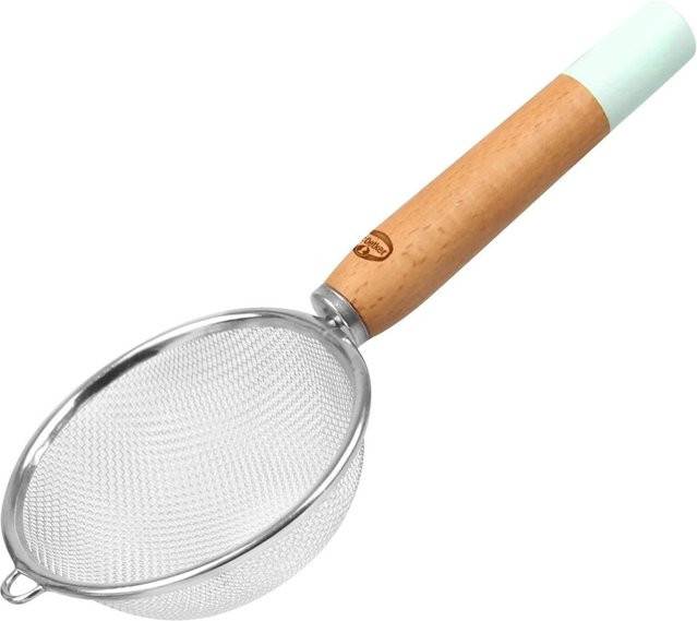 Dr. Oetker Sieb mit Holzgriff im Modern Baking Retro Design, Farbe Grün/Silber, Durchmesser: 10 cm - Bild 1