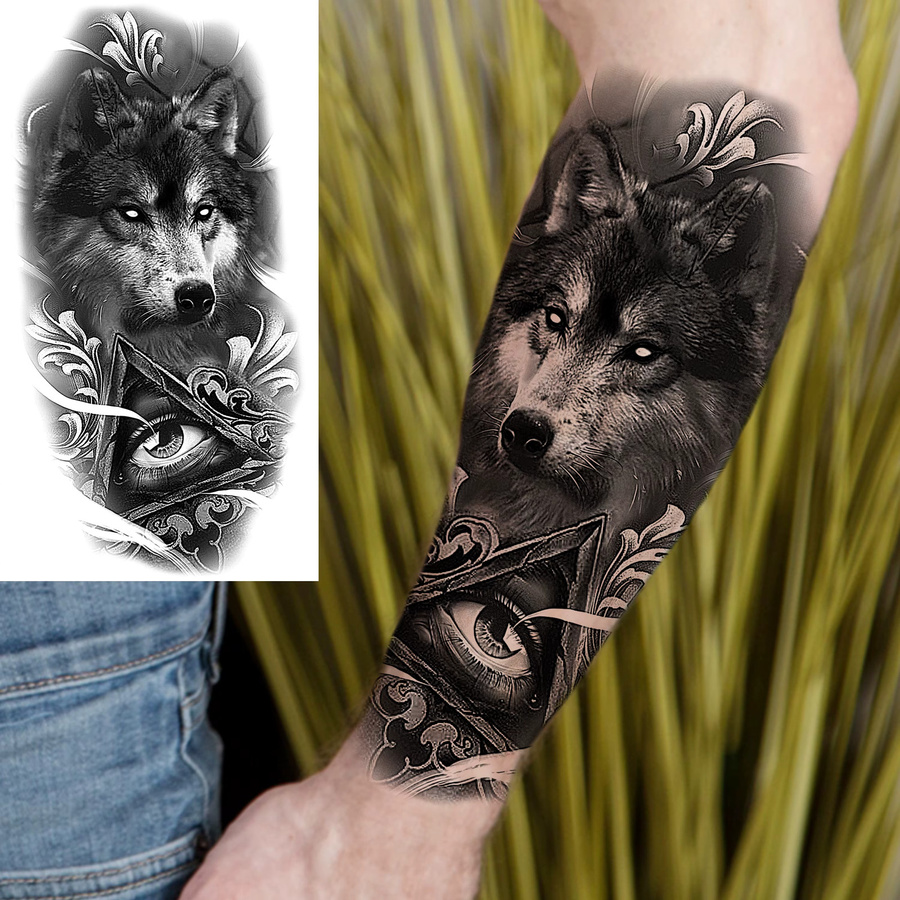 BAOFUL Temporäre Tattoos Coyote Wald Wolf, Unisex - Bild 2