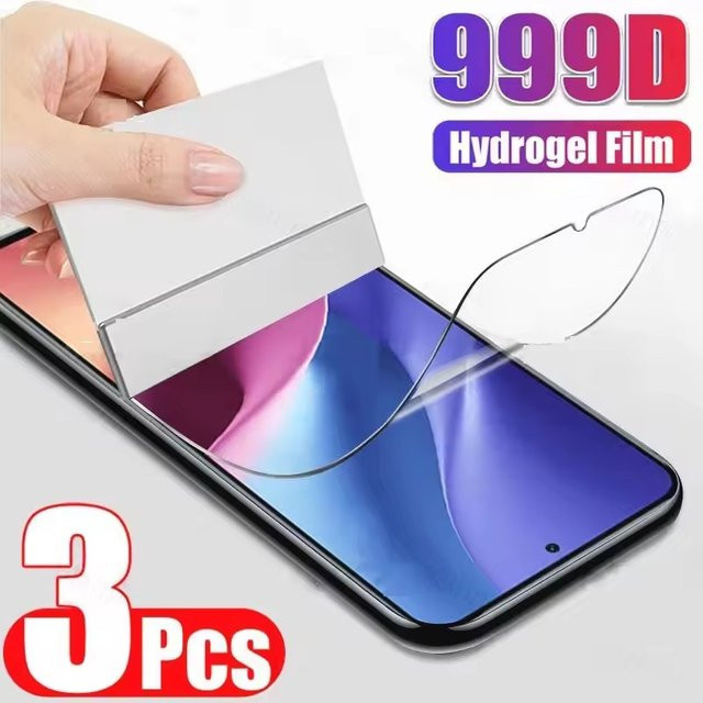 3-teiliges Hydrogel Display Schutzfolien-Set für Vivo V50 Lite 5G, V40 SE, X80 und X90 Pro, transparent - Bild 1