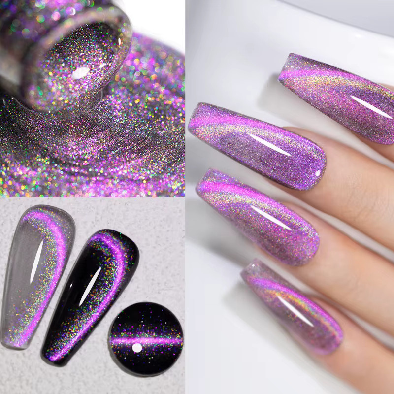 Puente Magnetgel-Nagellack, pinklich-lila, schimmernd, 7,5 ml - Bild 5